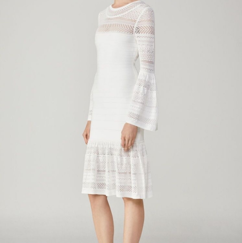 Herve Leger White Dress with Lace